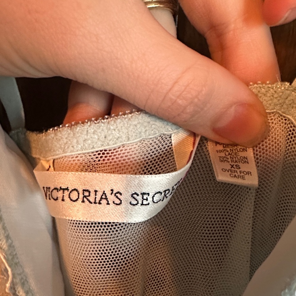 Victoria's Secret Light Blue Satin Chemise with Lace - Picture 2 of 7